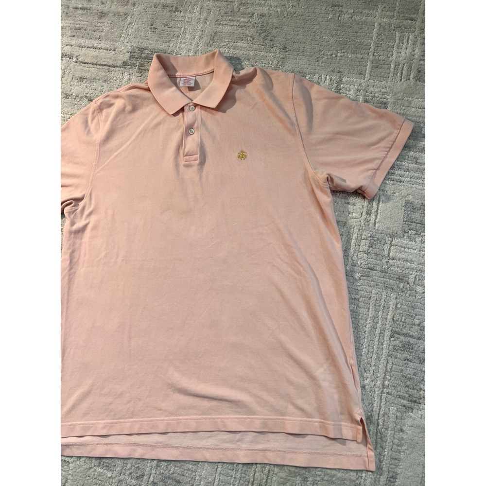 Brooks Brothers Performance Polo Shirt Mens XL Short Sleeve Salmon Pink - Picture 2 of 13